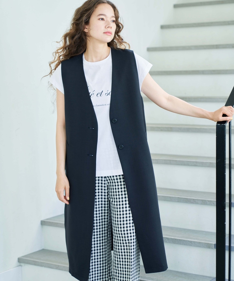 亞麻長馬甲