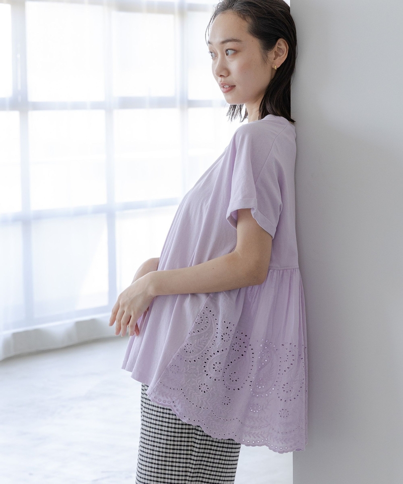 背蕾絲套頭衫