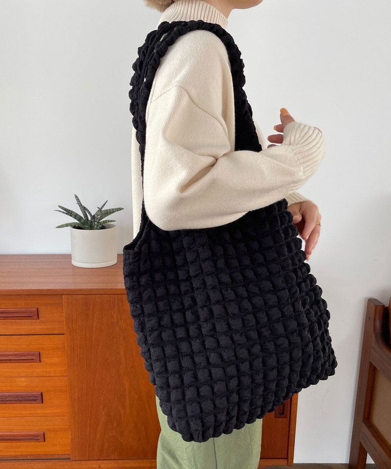 泡泡皺褶手提袋(86色新入荷)