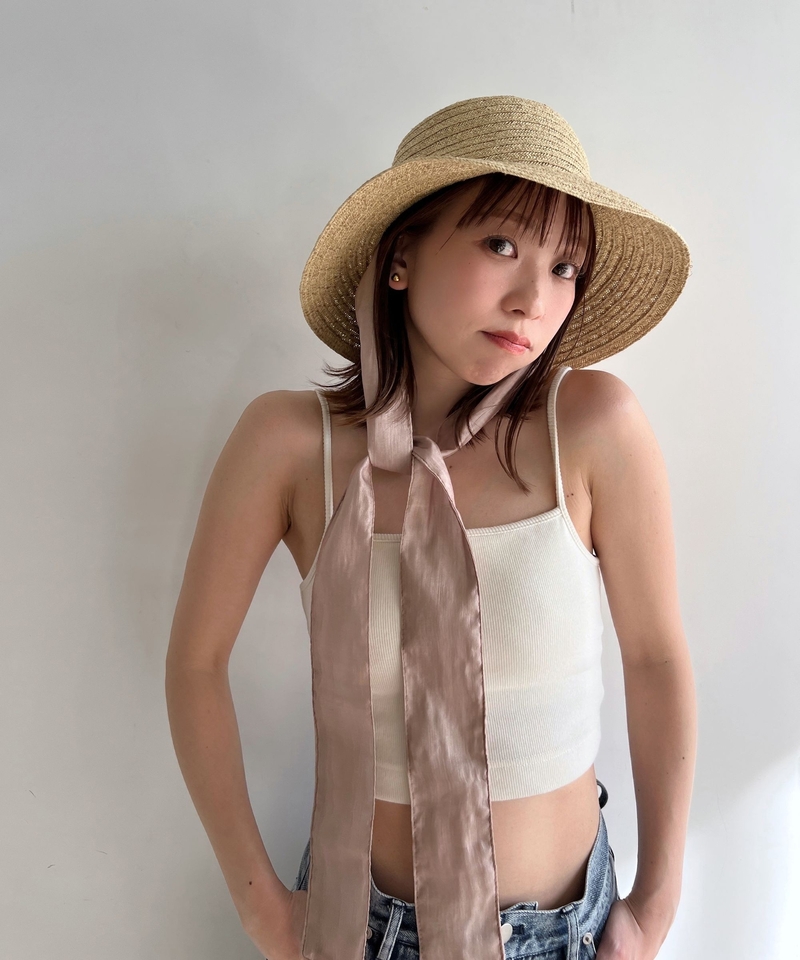 可拆絲帶紙編草帽