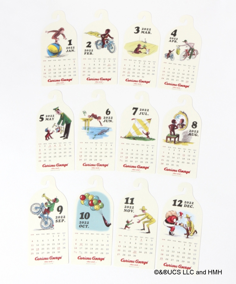 【Curious George / 2022 DAIRY】掛曆