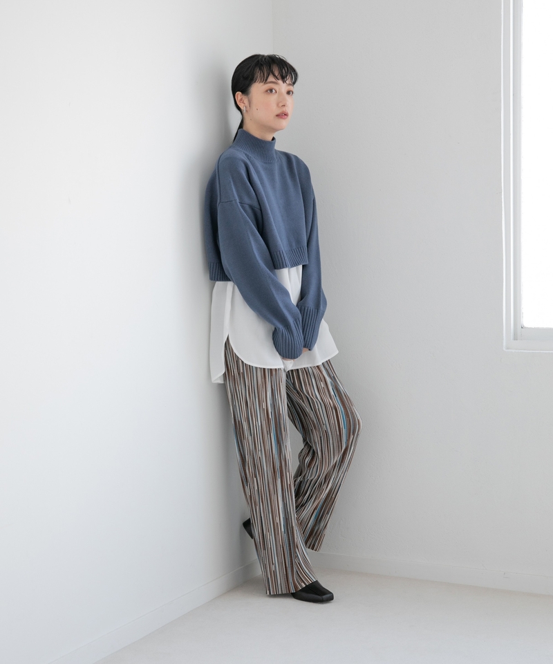 【Set Item】短版布帛長袖衫