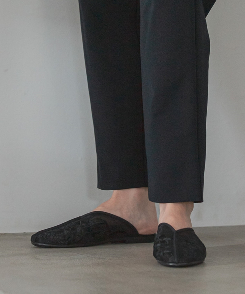 原創薄紗刺繡拖鞋