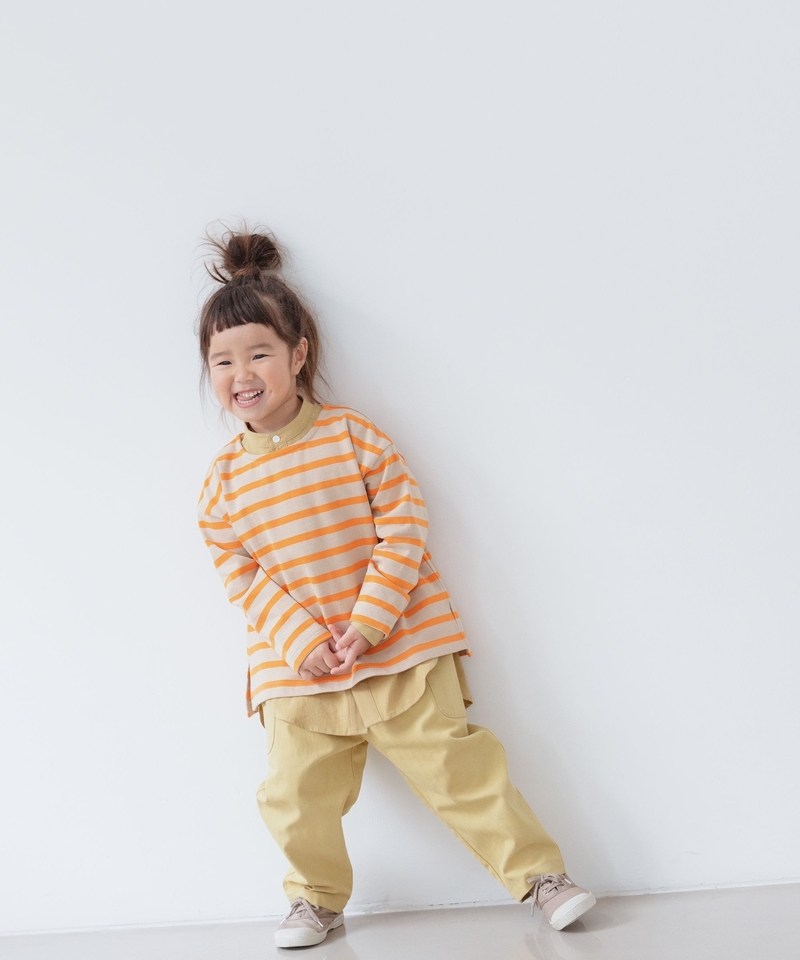 【KIDS】有機棉間條長袖衫