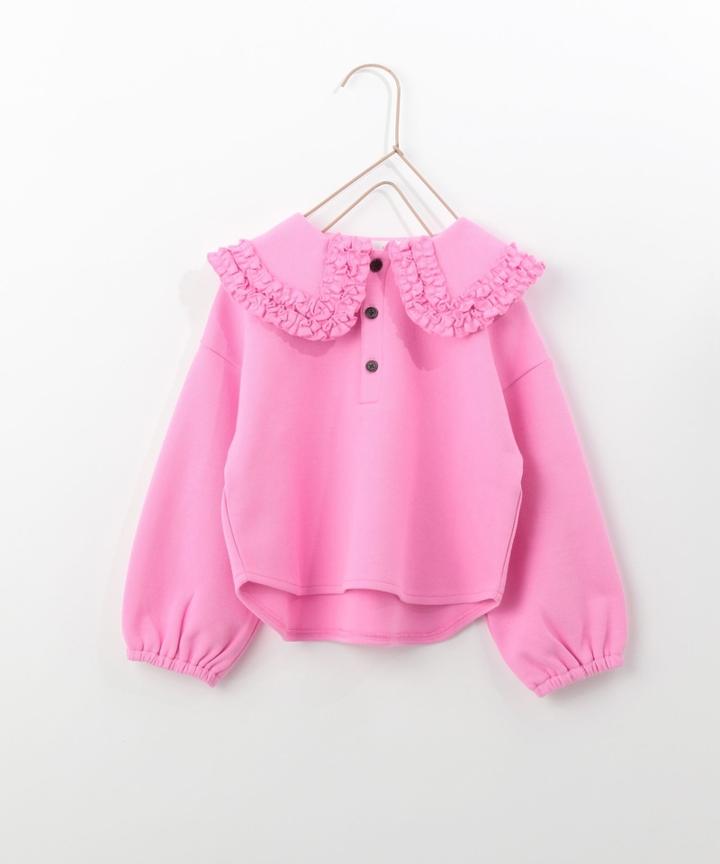 【KIDS】荷葉領Polo長袖衫