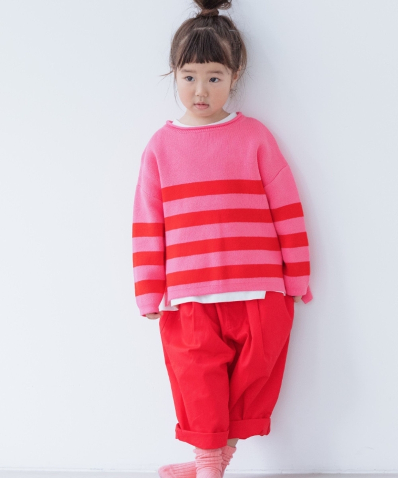 【KIDS】橫間針織長袖衫