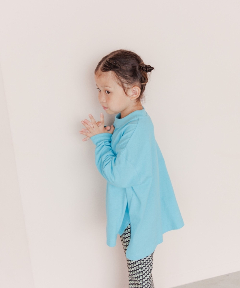 【KIDS】USA綿前短後長素色T恤