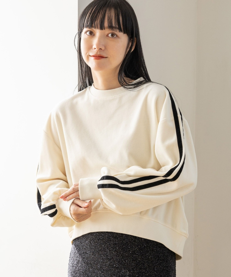 雙線袖絲絨長袖(新色追加)