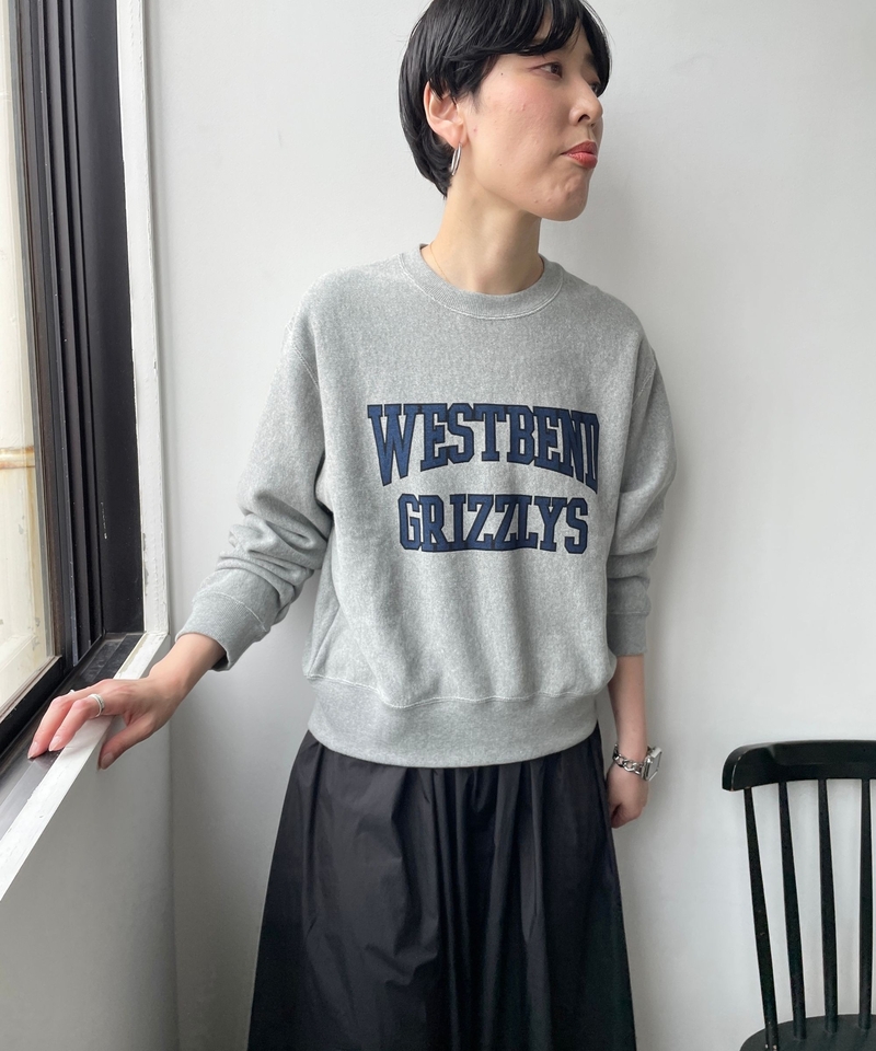 復古校園風圖案長袖衛衣