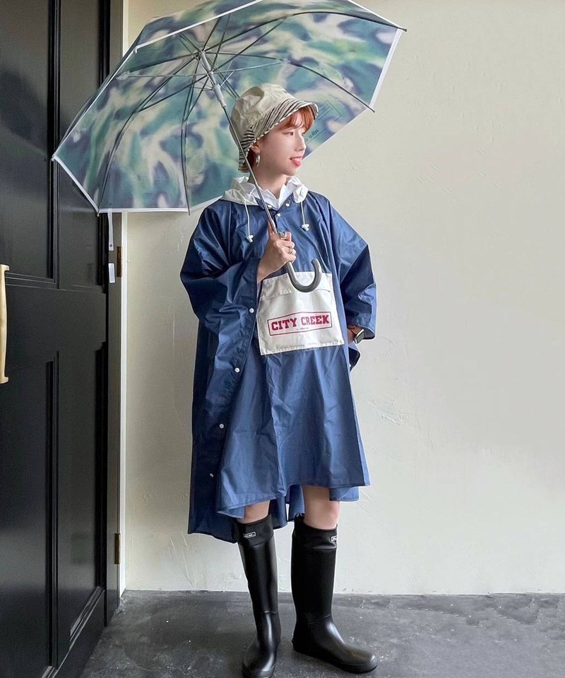 【CITY CREEK】配色雨衣斗篷