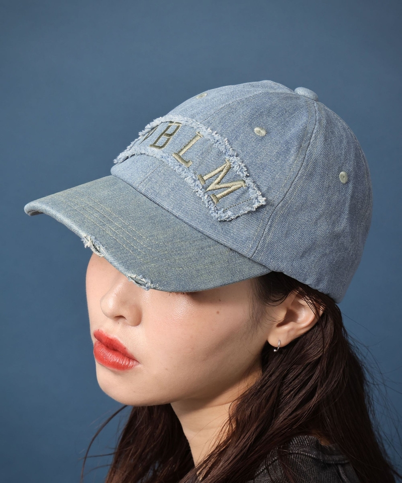 【PBLIM】破爛流蘇Logo牛仔Cap帽