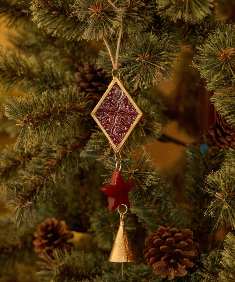 【XMAS】彩色玻璃星星鈴鐺裝飾