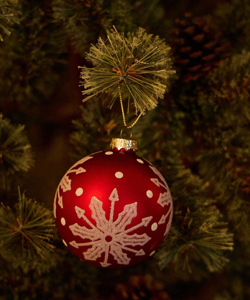 【XMAS】霧面紅色雪花波波裝飾