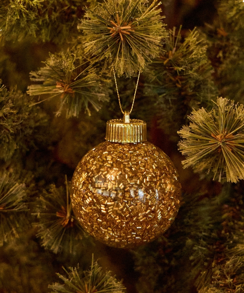 【XMAS】金色金屬箔波波裝飾