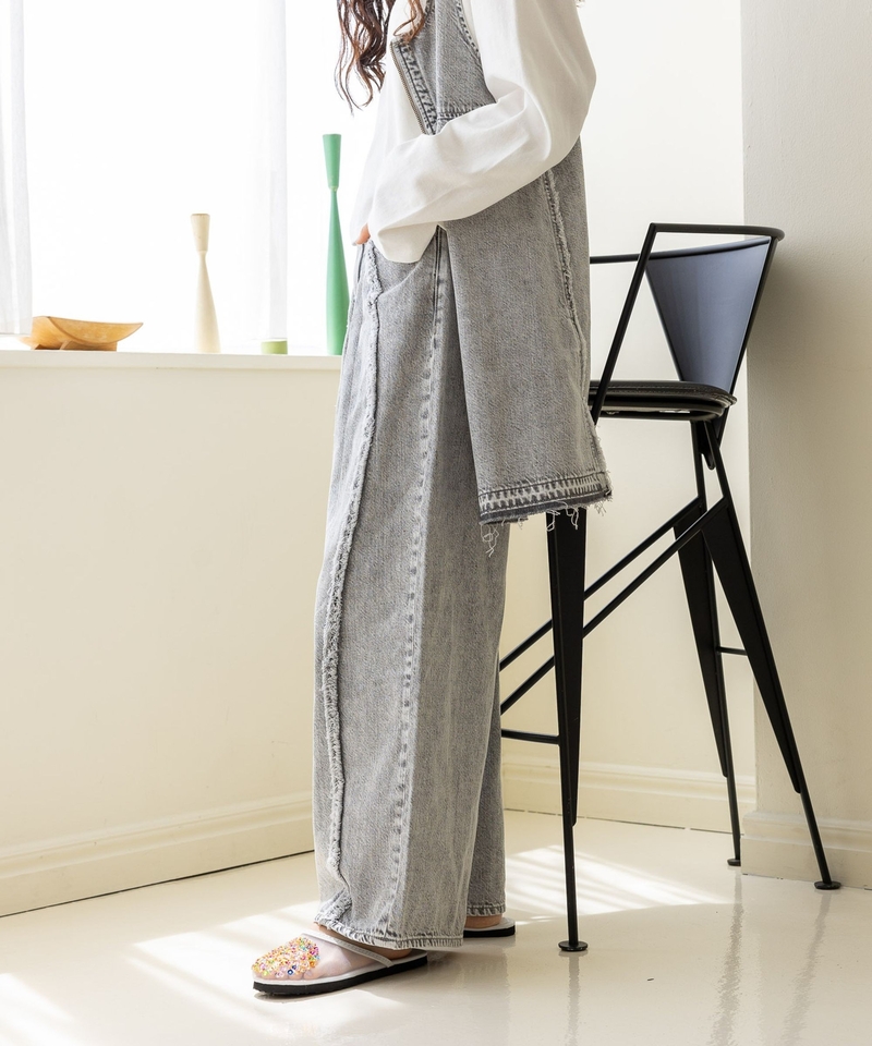 【NK JEANS 2024AW】流蘇邊牛仔寬褲