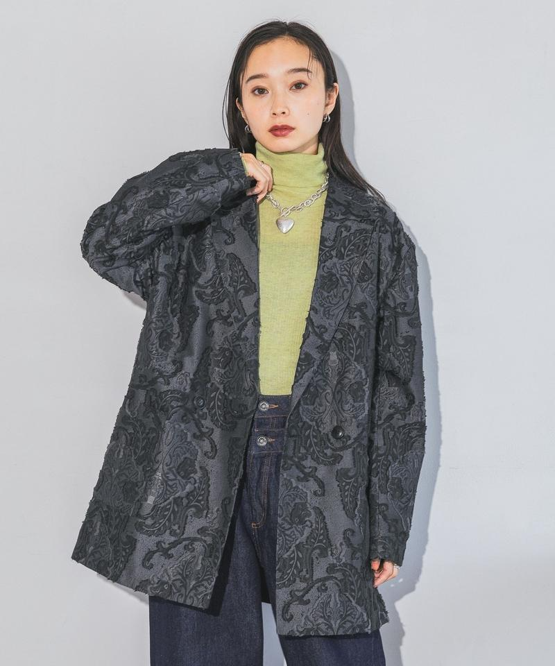 立體花紋西裝外套