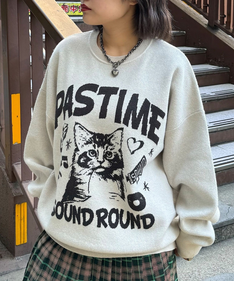 【PBLIM】Unisex貓咪圖案針織上衣