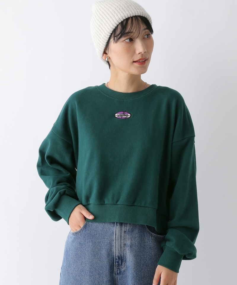 柔軟刺繡英文短版T恤上衣