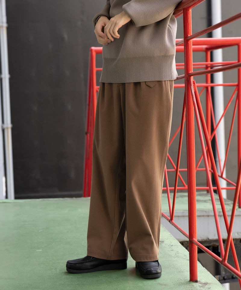 法蘭絨腰帶褲