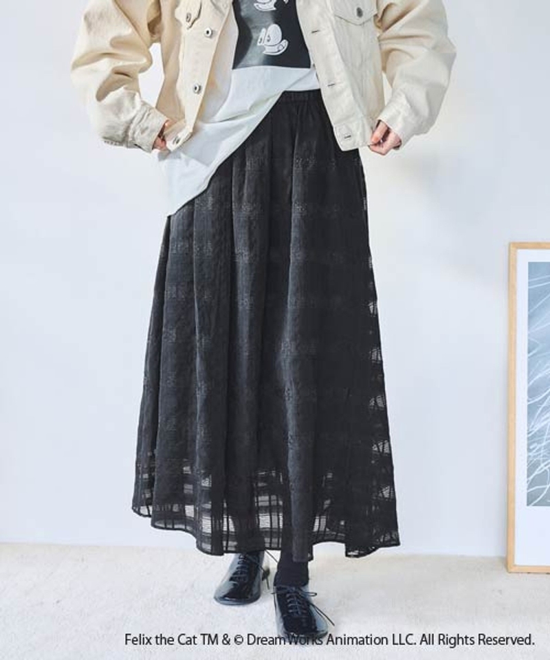 二件式透膚格仔裙