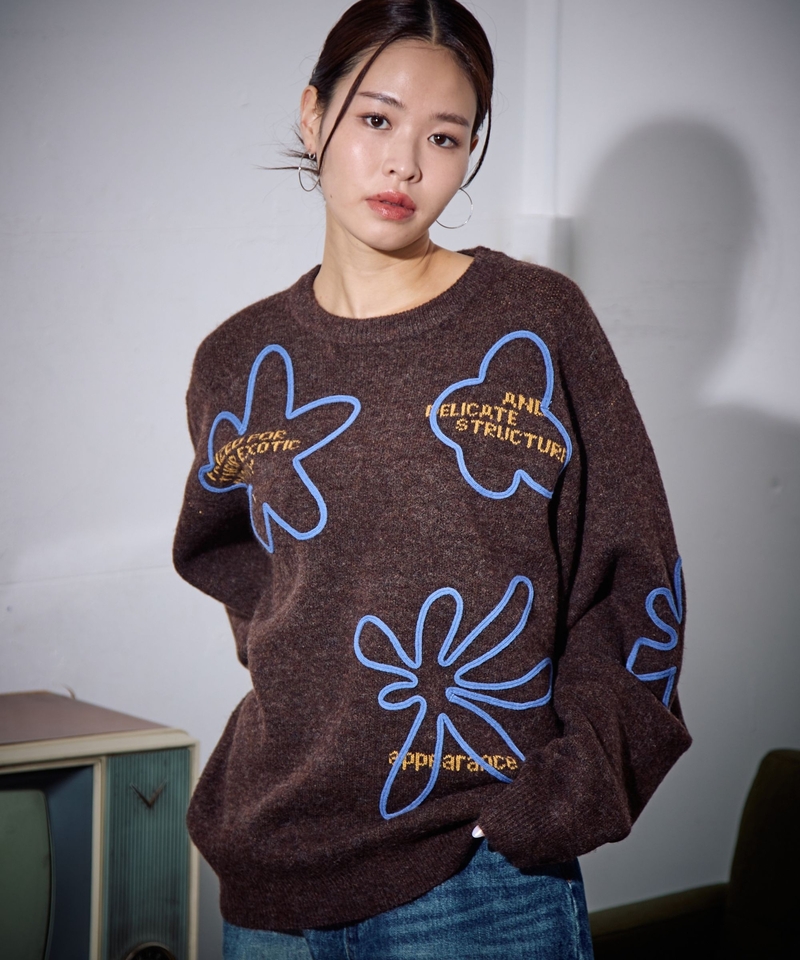 【PBLIM】Unisex立體刺繡線針織上衣