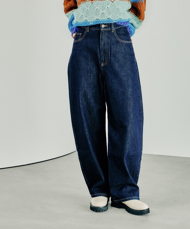 【DENIM系列】牛仔鬆緊繭型長褲