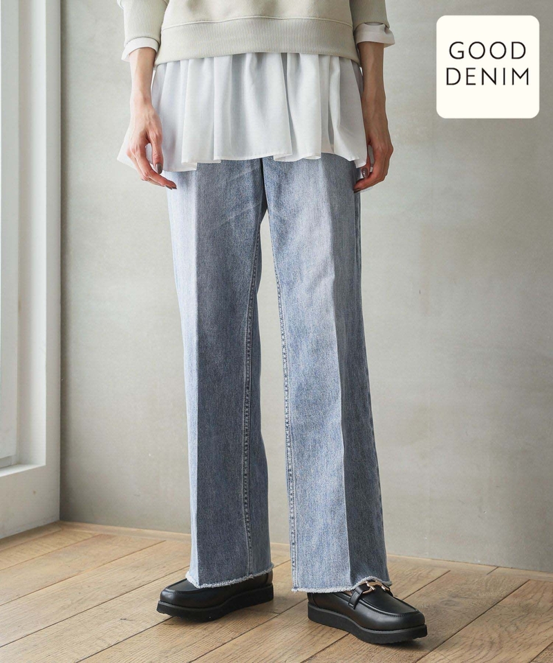 【GOOD DENIM】直筒打褶牛仔長褲