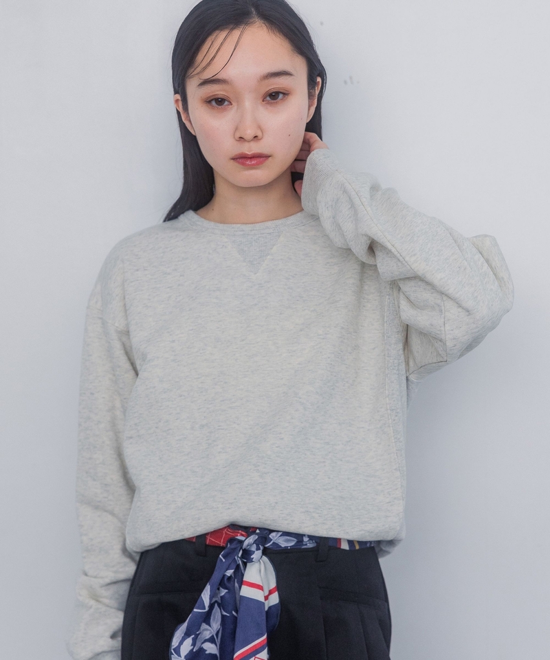 復古拼布風寬袖衛衣