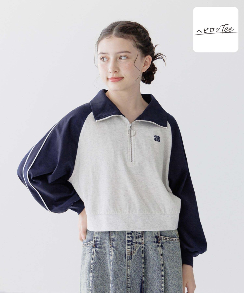 【Hebiro TEE】半拉鍊長袖棉質T恤