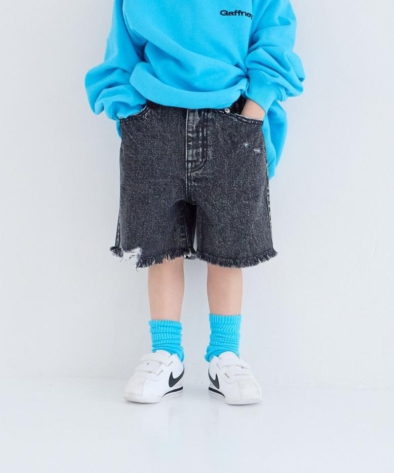 ▲網店限定發售▲【KIDS】刷破造型牛仔短褲