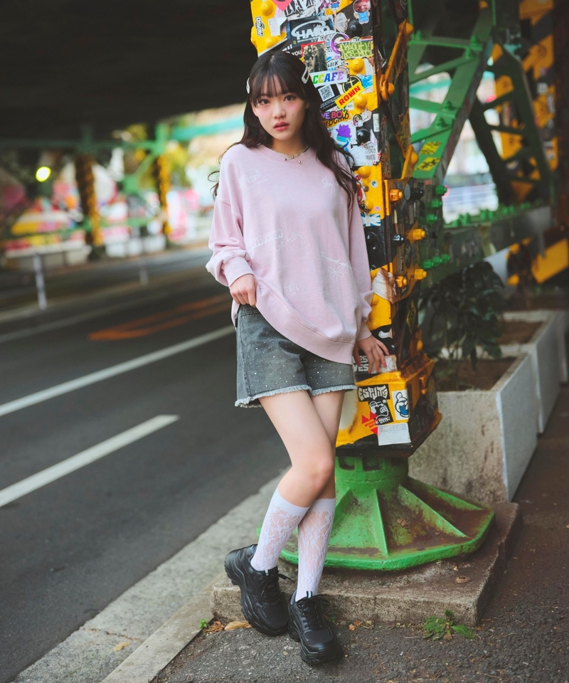 ▲網店限定價▲鑲鑽下擺抽鬚牛仔刷色短褲