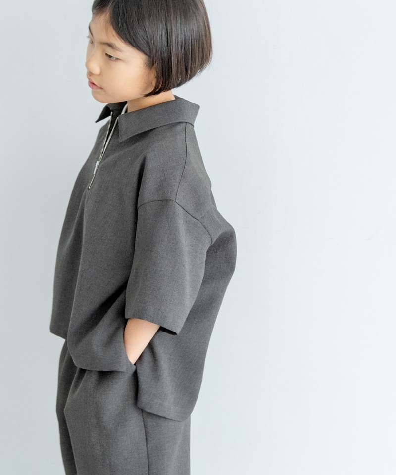 ▲網店優先發售▲【KIDS】Dry Touch半拉鏈Polo短袖襯衫