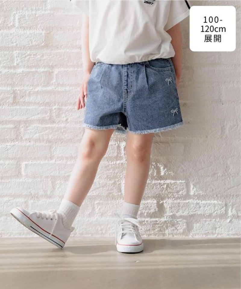 【GOOD DENIM】蝴蝶結刺繡丹寧短褲