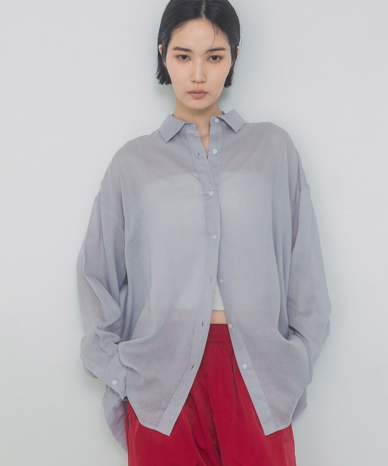 ▲網店限定價▲【2 Lengths】光澤透膚麻質襯衫