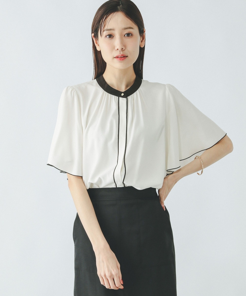 ▲網店限定價▲優雅設計滾邊短袖襯衫