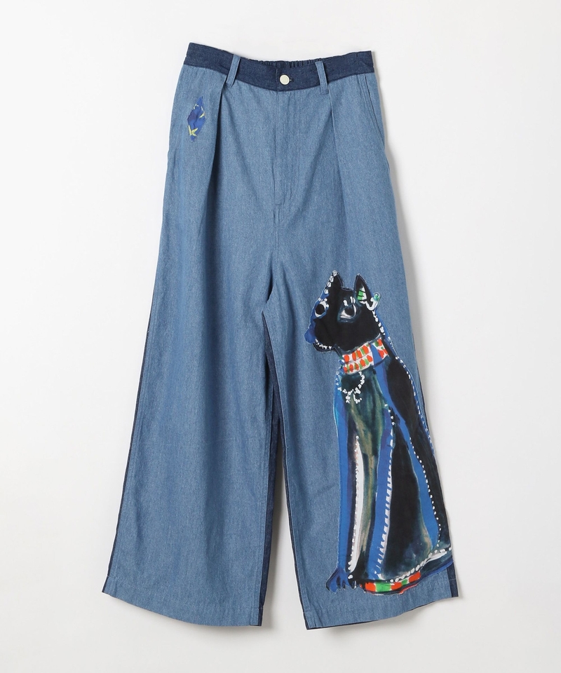 【tsumori chisato 2025SS】埃及貓拼布牛仔褲