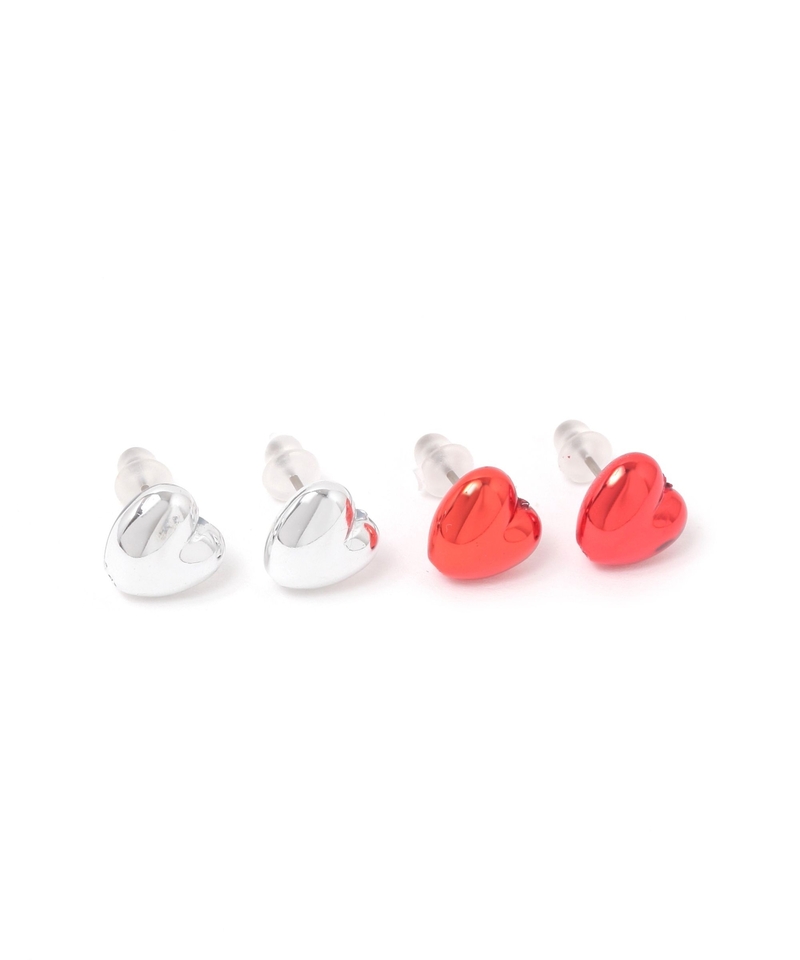 迷你心心針耳環/2pairs