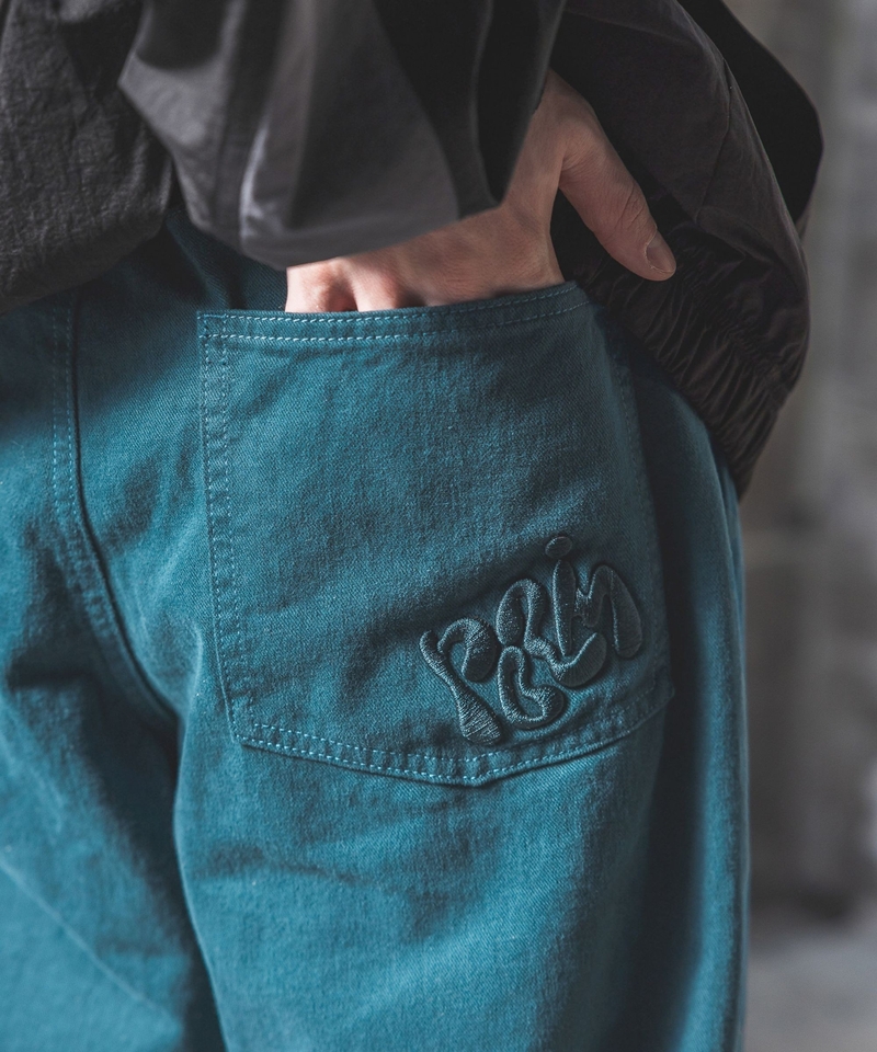 【PBLIM】 Unisex刺繡Logo口袋闊腳長褲