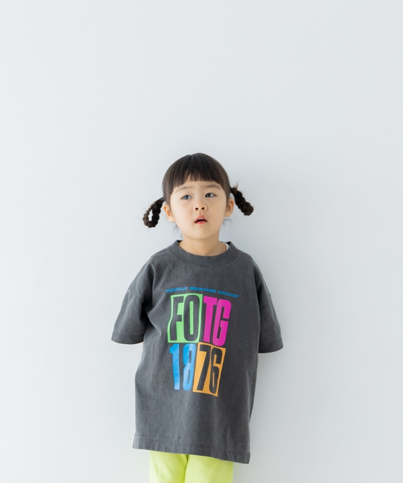 【KIDS】Oversize螢光圖案T恤