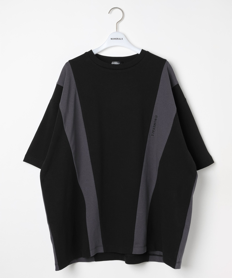 【NUMERALS】速乾通氣拼接刺繡T恤