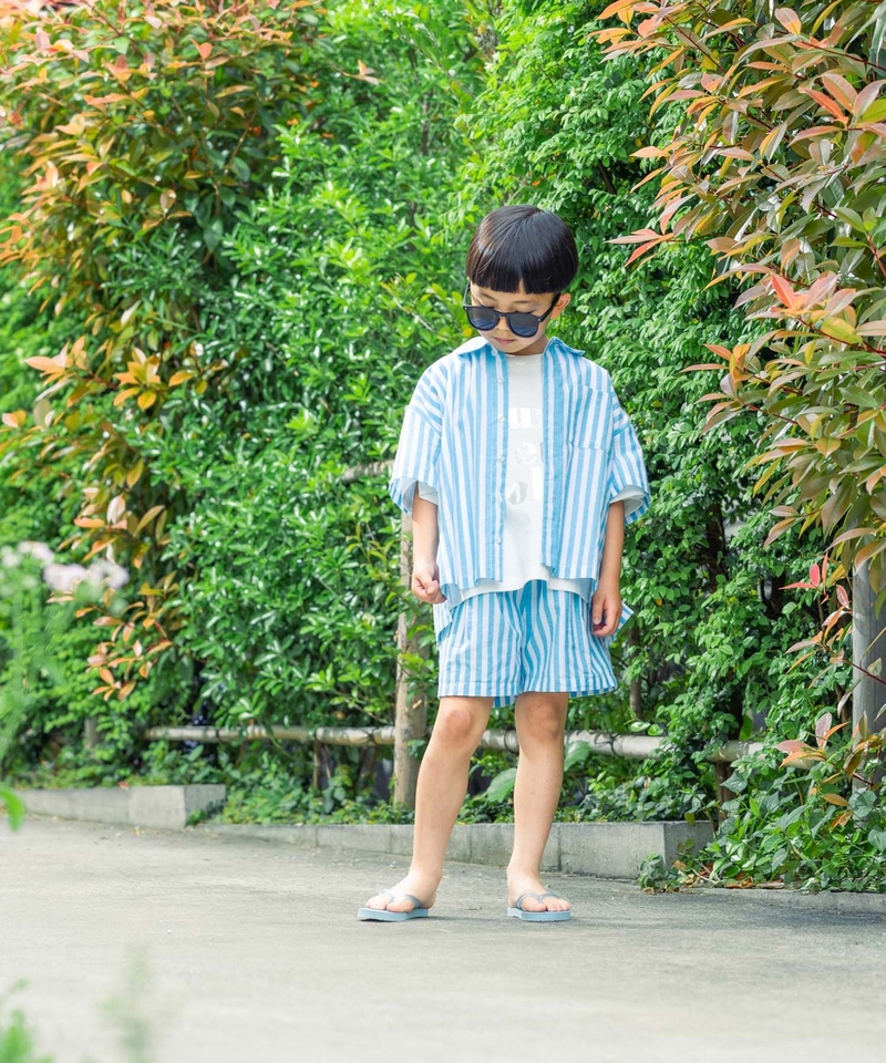 【KIDS】直間棉質闊腳長褲