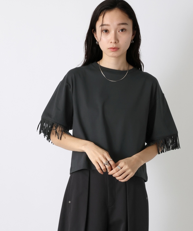 ▲網店優先發售▲流蘇造型闊身短版T恤