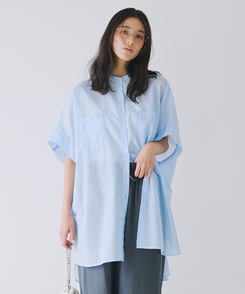 Airly 間條斗蓬連身襯衫
