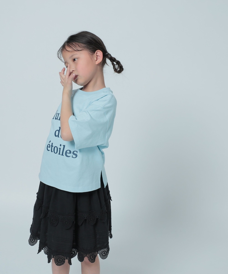 ▲再降價▲【KIDS】復古風刺繡蕾絲蛋糕短裙
