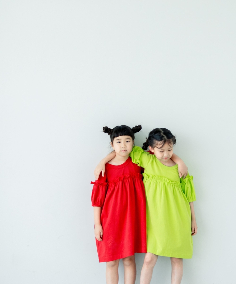 ▲網店限定商品▲【KIDS】荷葉邊T恤連身裙