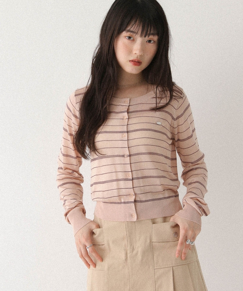 ▲網店優先發售▲粗幼橫間開襟透膚針織外套