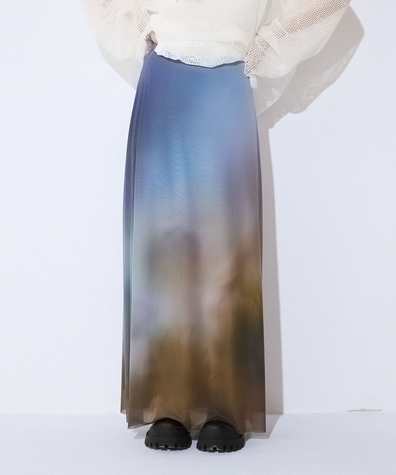 ▲網店優先發售▲漸變彈性透膚可拆雙層長裙