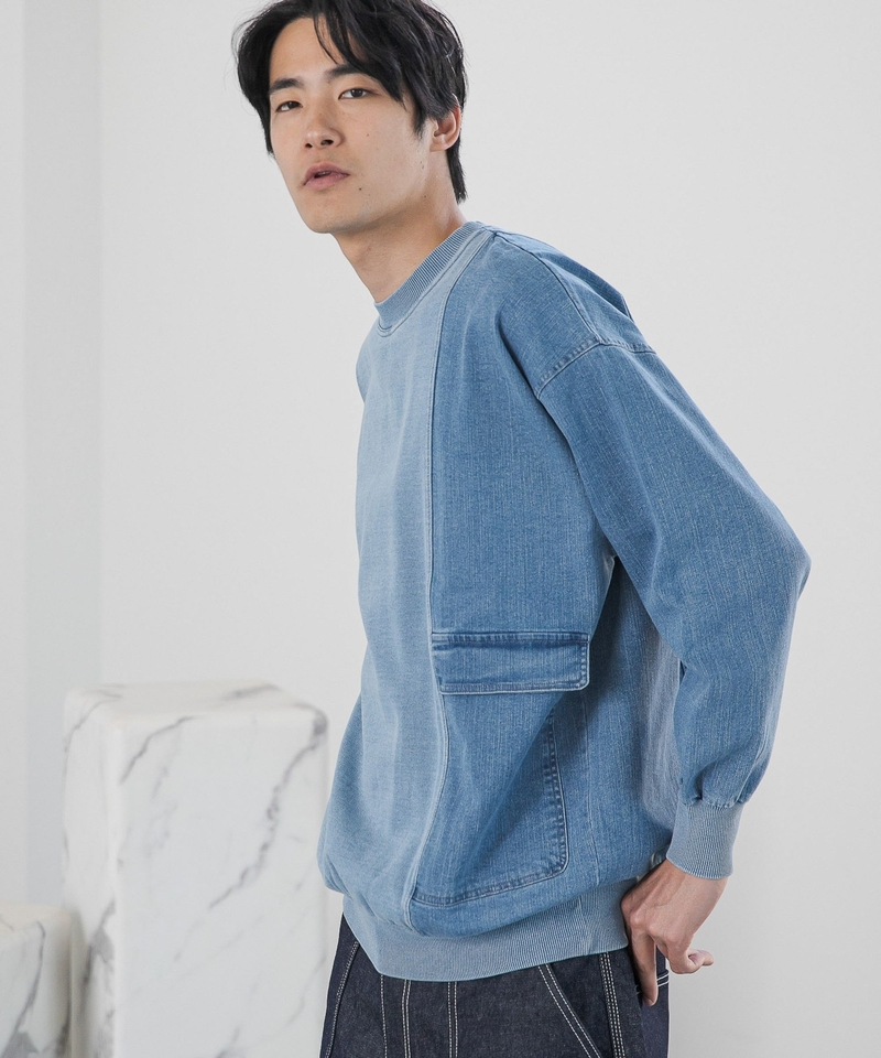 【JEANS 2023SS】牛仔布拼貼衛衣