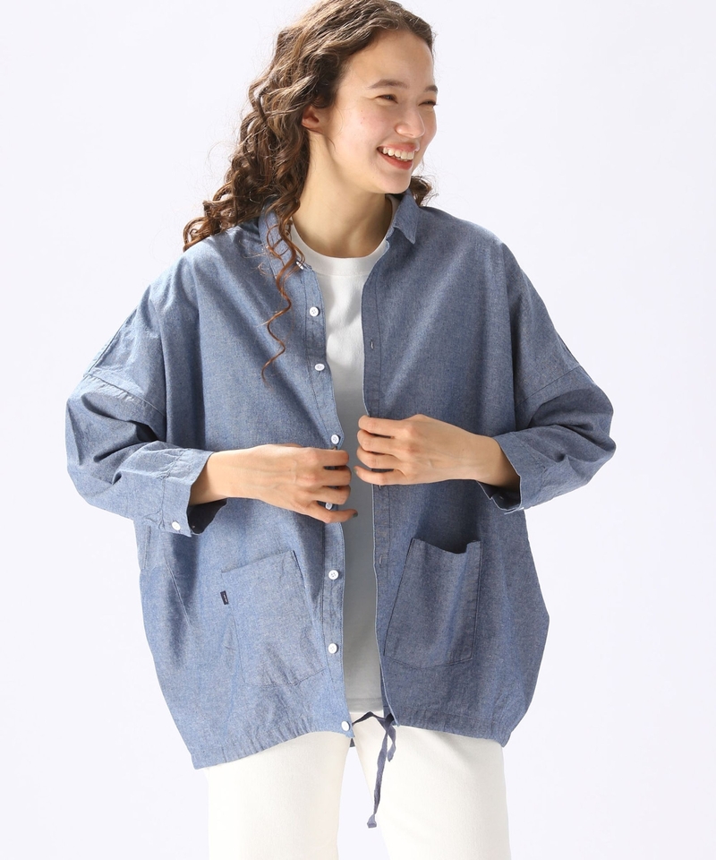【JEANS】蝙幅袖牛仔襯衫