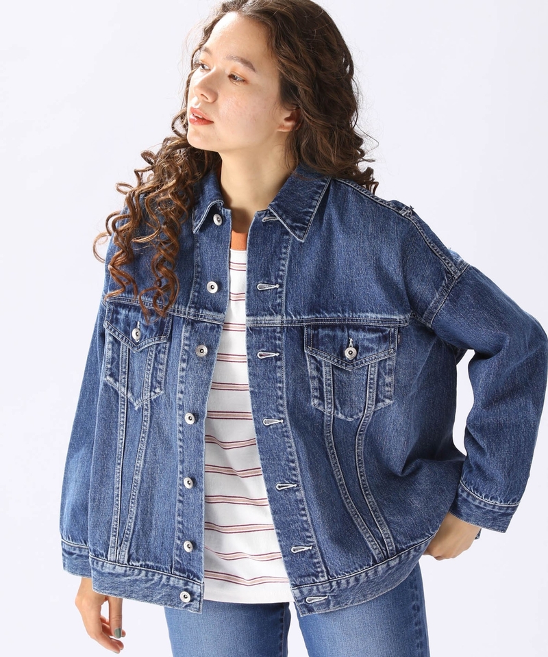 【JEANS】落肩袖牛仔外套
